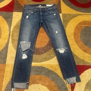 rag & bone jeans Denim DRE Capri Low Rise Distressed Size 25 Waist